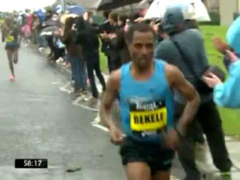 Kenenisa  left Mo Farah the British Champion  in down hill speed  at the Great North
