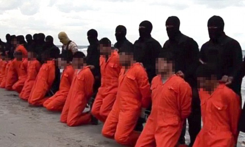 It comes just two months after the extremist group in Libya beheaded 21 captured Egyptian Christians on a beach (above)